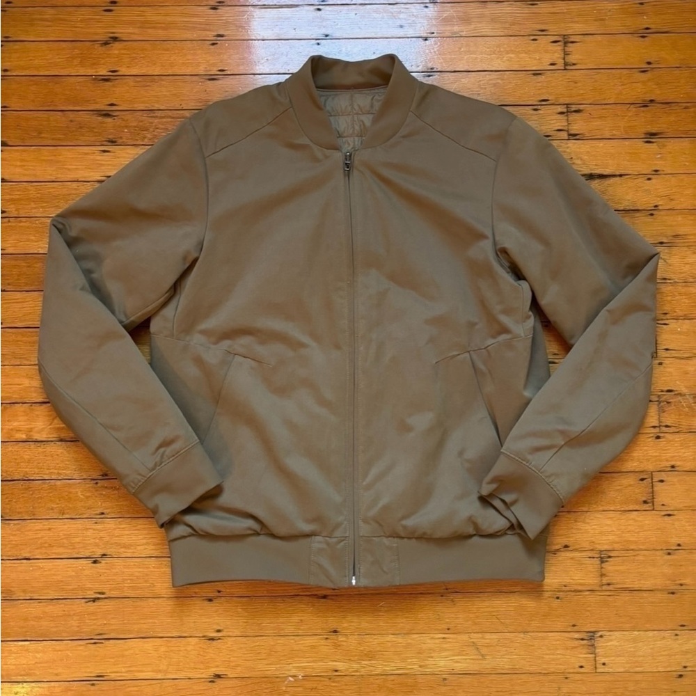Lululemon Men's Reversible Brown Bomber Jacket Zip Closure Size M